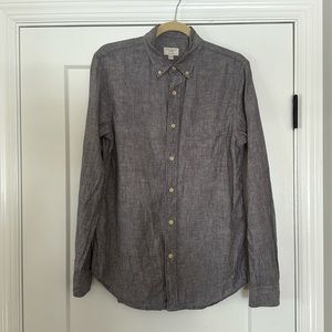 Club Monaco - 100% Linen Button Up Shirt - Size Small - Slim Fit - Gray